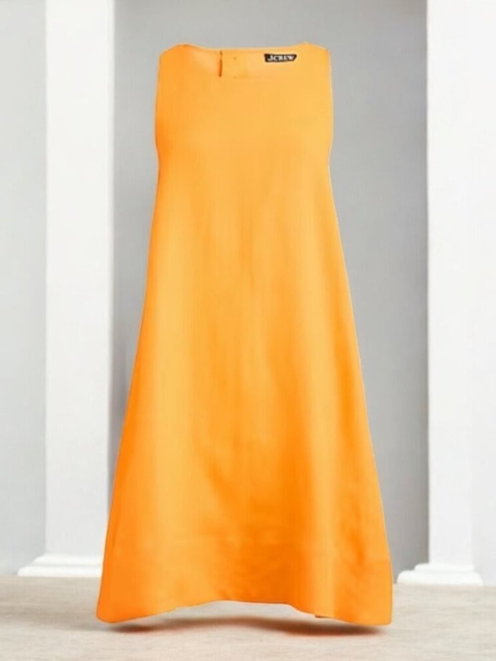 J.Crew Maxine Linen Button-Back Dress XXS Petite Yellow Sleeveless NWT Flawed - Picture 3 of 13